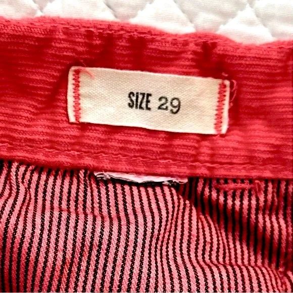 Madewell Courdoroy Jeans in Red SZ 29 - Picture 4 of 5